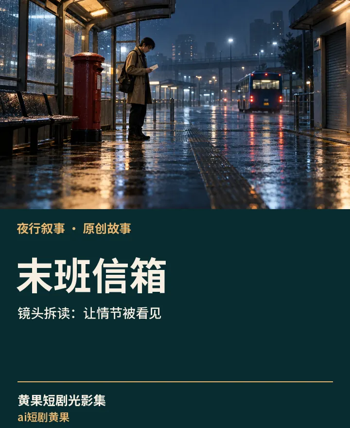 ai短剧黄果相关原创故事《末班信箱》镜头拆读：让情节被看见封面：夜行叙事场景与中文标题