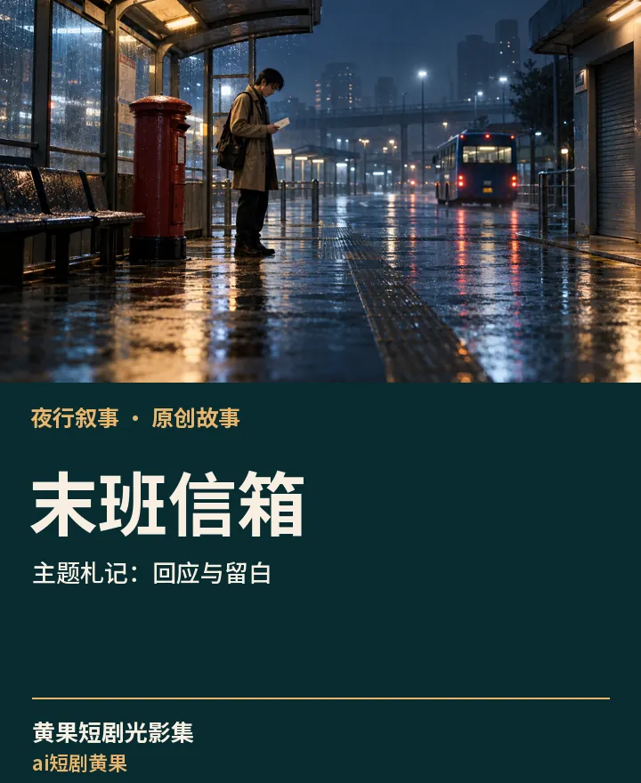 ai短剧黄果相关原创故事《末班信箱》主题札记：回应与留白封面：夜行叙事场景与中文标题