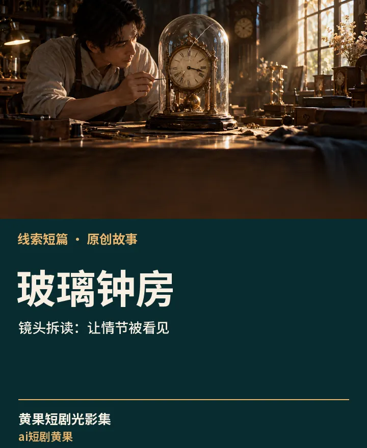 ai短剧黄果相关原创故事《玻璃钟房》镜头拆读：让情节被看见封面：线索短篇场景与中文标题