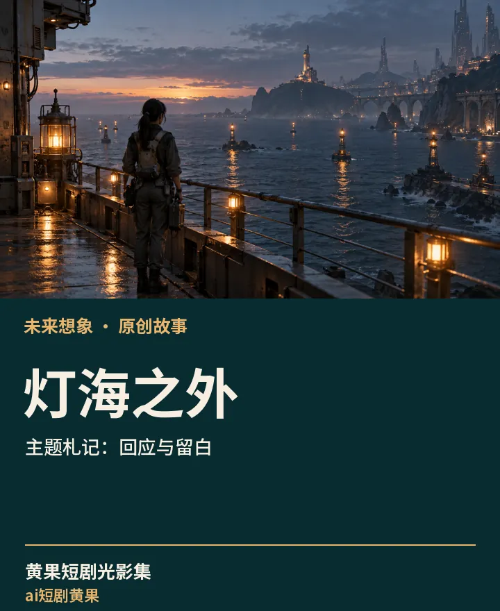 ai短剧黄果相关原创故事《灯海之外》主题札记：回应与留白封面：未来想象场景与中文标题